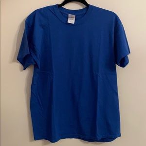 plain blue tee